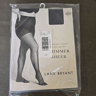 Lane Bryant Shimmer Sheer Shaping Tights  Size A/B 12-16 Black